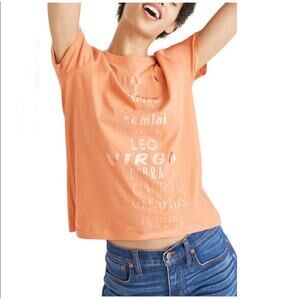 Madewell Horoscope Orange Tshirt size Large